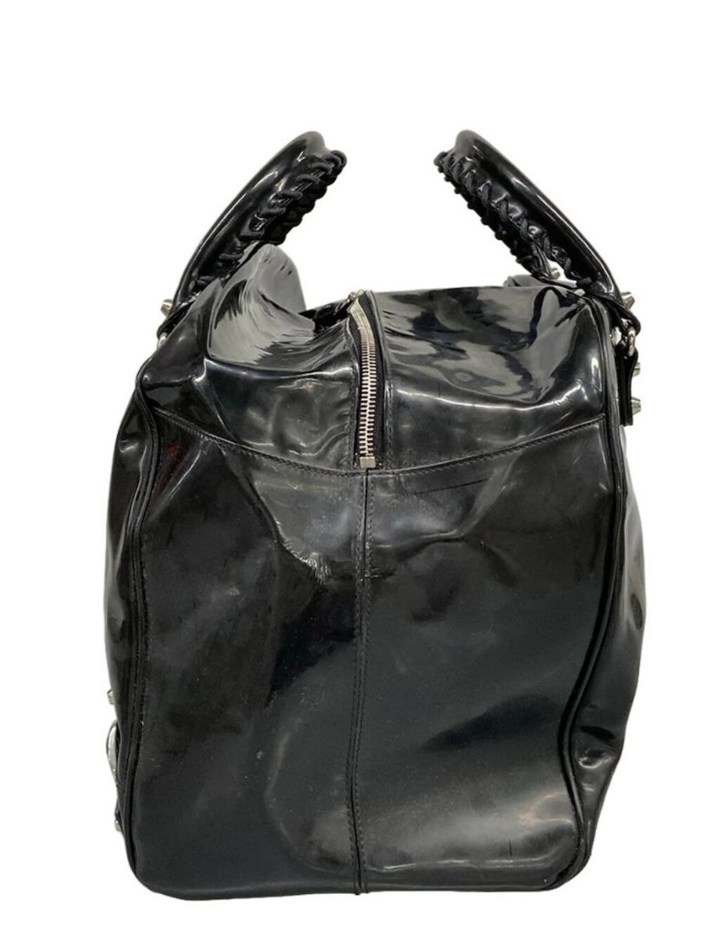 BALENCIAGA The Holiday 203250 Black Leather Boston Bag - Picture 2 of 15